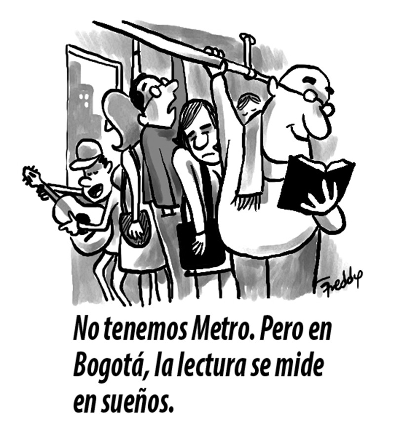 Caricatura de Freddy Ortega sobre la FILBo.