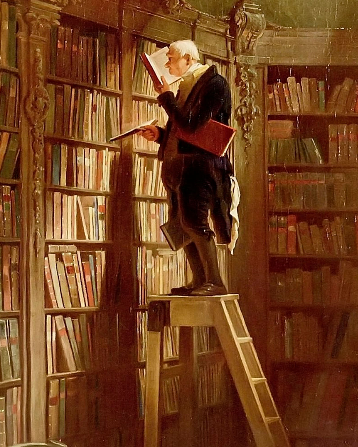 El ratón de biblioteca" (1850), de Carl Spitzweg.